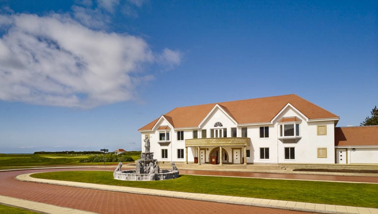 View showing Trump Resort Clubhouse Exterior, Turnberry, Scotland, United Kingdom