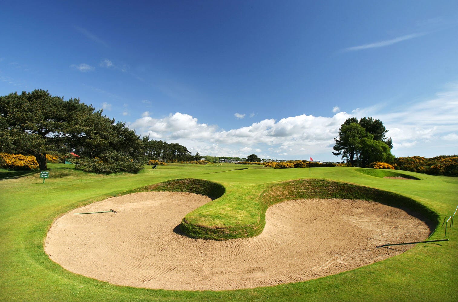 Displaying a U-Shaped Bunker at Carnoustie Golf Links, Scotland, United Kingdom
