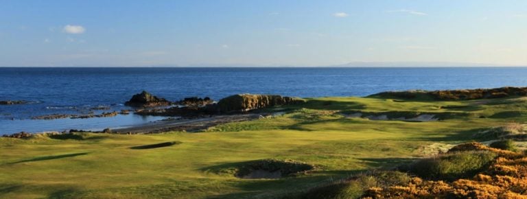Looking out to sea from The King Robert The Bruce Course , Trump Resort, Turnberry, Scotland, United Kingdom