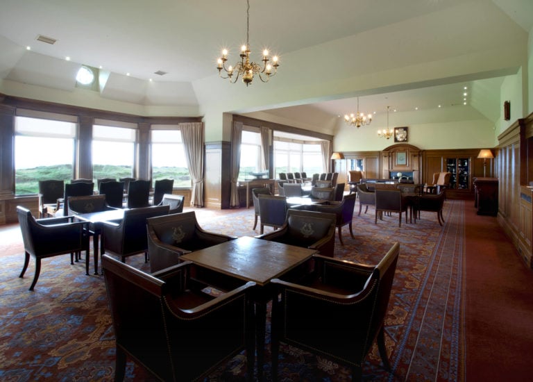 Displaying the inside of the clubhouse at The Western Gailes Golf Club, Ayrshire, Scotland, United Kingdom