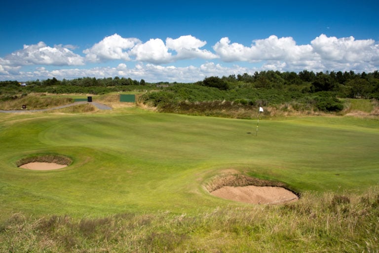 Overlooking the 5th hole at Gailes Links, Ayrshire, Scotland, United Kingdom