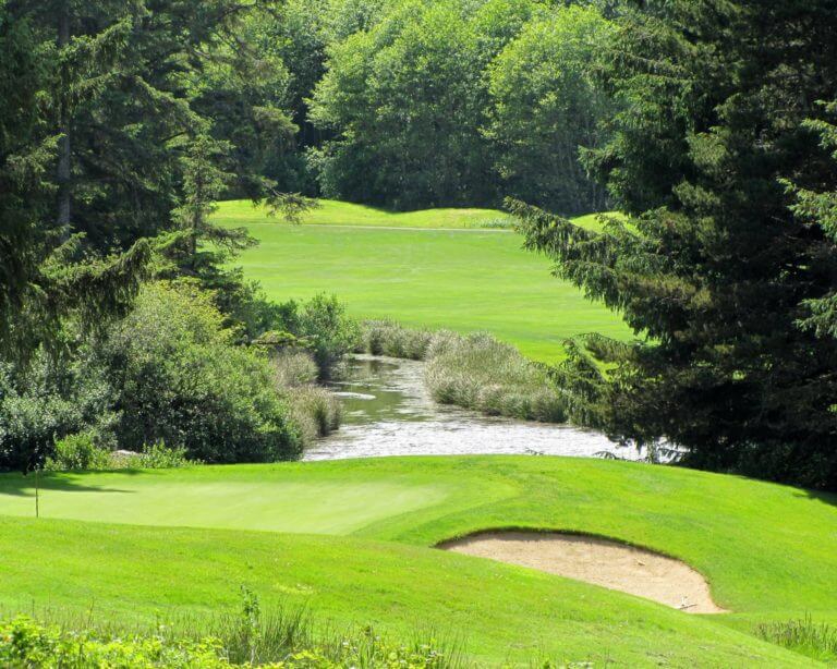 Image of the Salishan Golf Course bathed in lush green, Salishan Resort, Oregon, USA