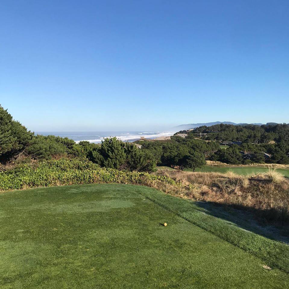Image from a tee box overlooking the Pacific Ocean, Salishan Resort, Oregon, USA