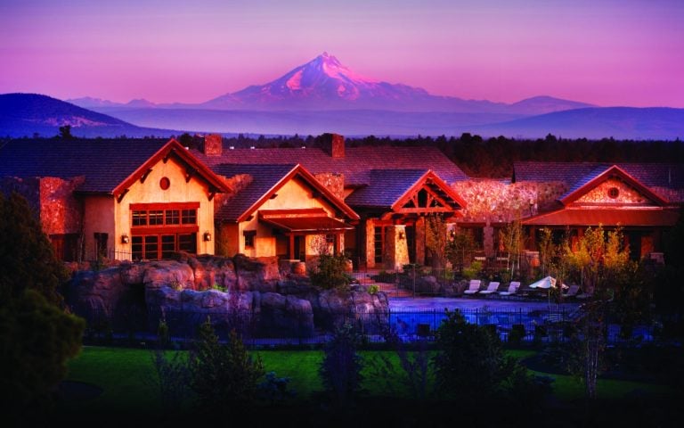 Image depicting Mount Hood behind Pronghorn Golf Resort, Bend, Oregon, USA
