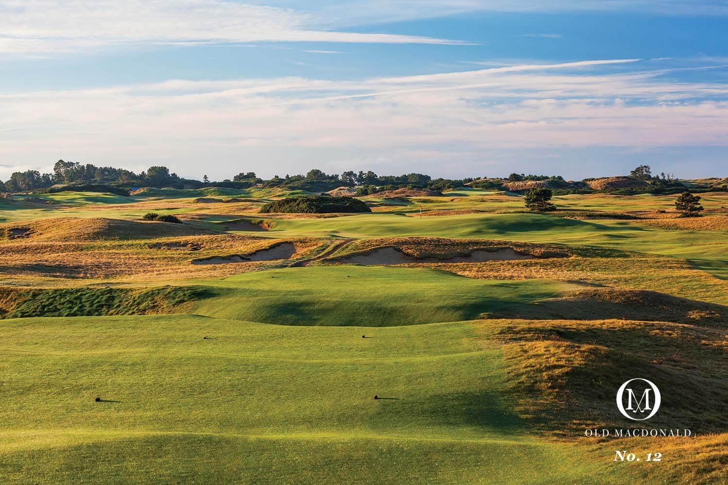 Image overlooking the tee boxes on the 12th hole, Old Macdonald Golf Course, Bandon Dunes Golf Resort, Oregon, USA