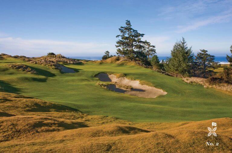 Image depicting the 2nd hole on the Bandon Preserve Golf Course, Bandon Dunes Golf Resort, Oregon, USA