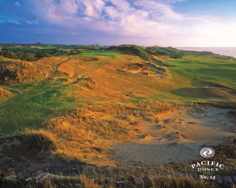 Image depicting the scrub land on the 14th hole, Pacific Dunes Golf Course, Bandon Dunes Golf Resort, Oregon, USA