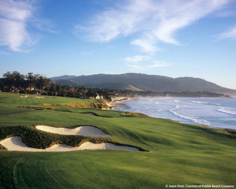 Image looking down the 9th fairway at the Pebble Beach Golf Links, USA