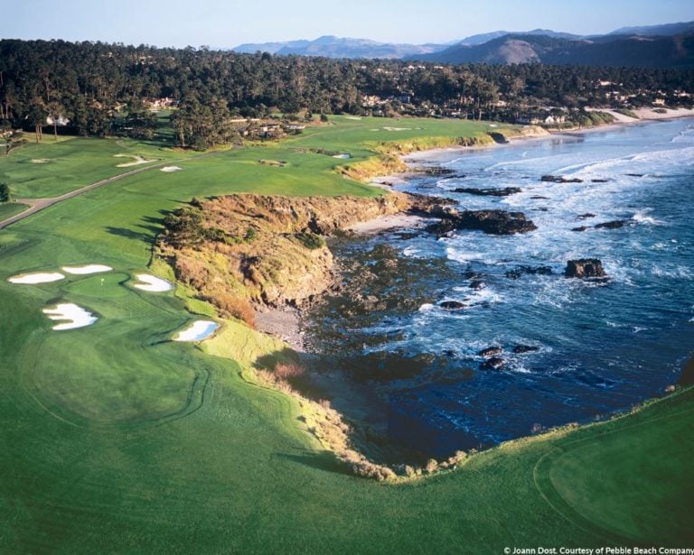 Aerial Image of the 8,9 & 10th holes at Pebble Beach Golf Links, Pebble Beach, California, USA