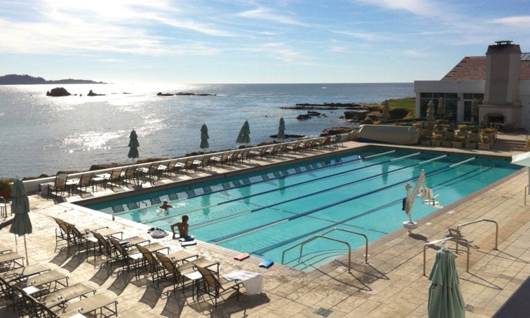 Image of the Tennis and Fitness Club pool at Pebble Beach, California, USA