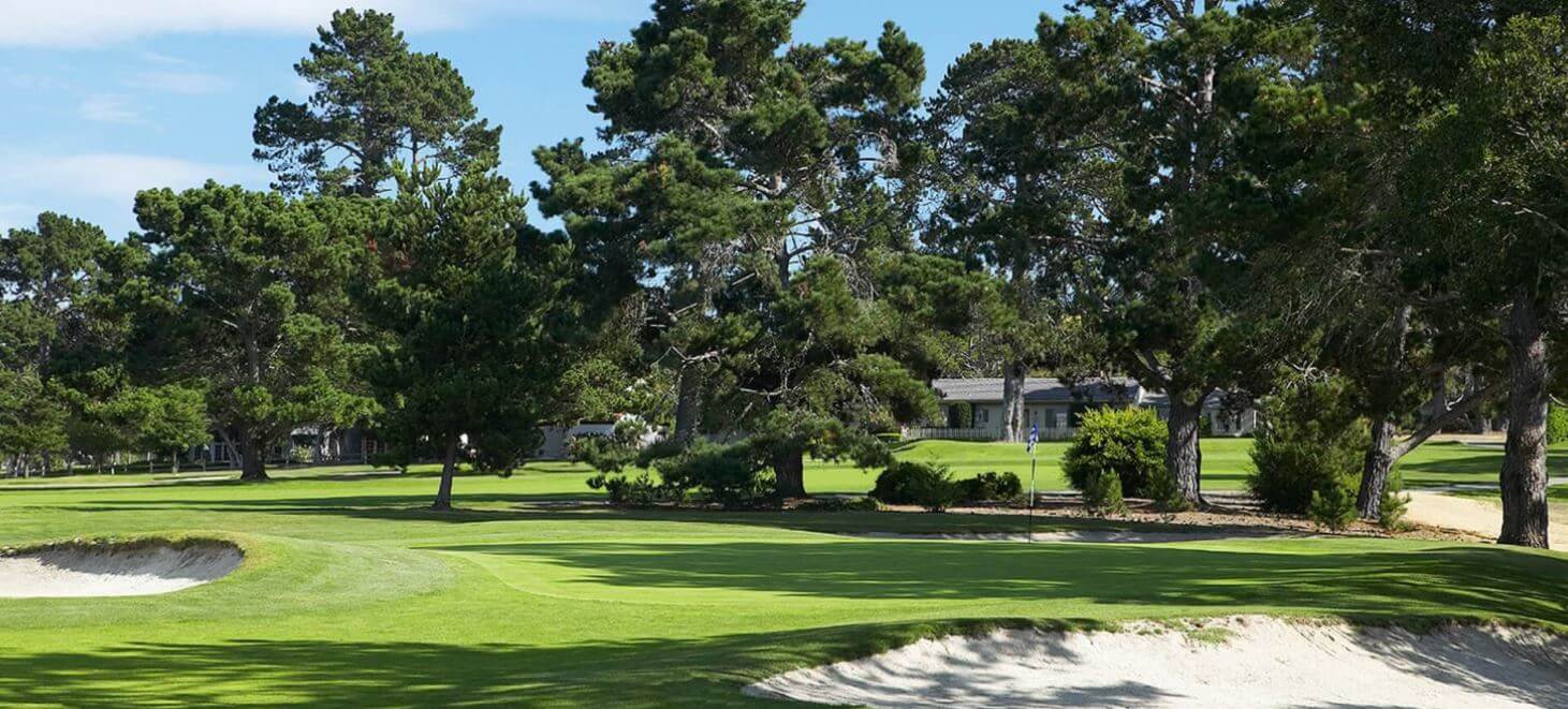 Image of the traditional parkland course setting, Del Monte Golf Course, Pebble Beach, Monterey, California