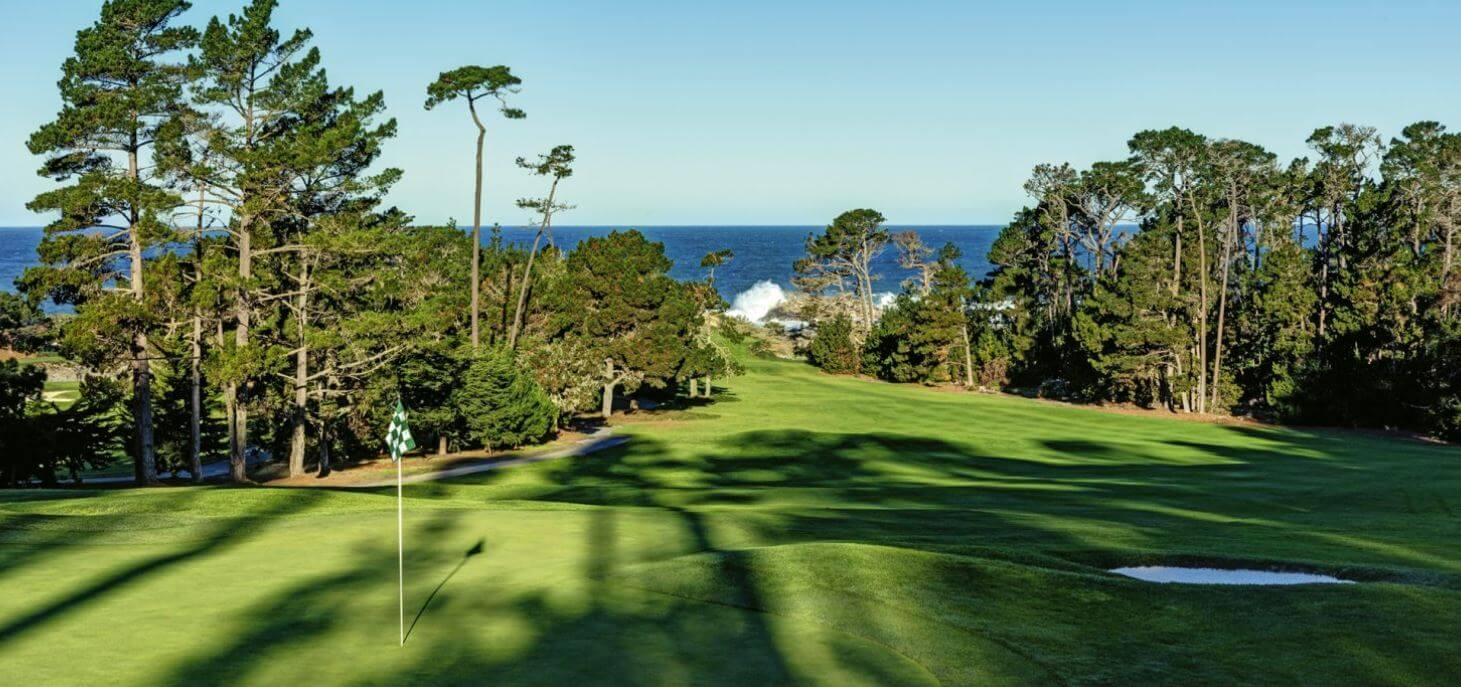 Image of a downhill hole at Spyglass Hill Golf Course USA