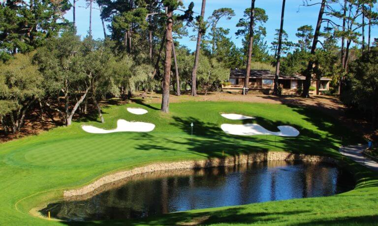 Image of the 15th par-3 at Spyglass Hill Golf Course