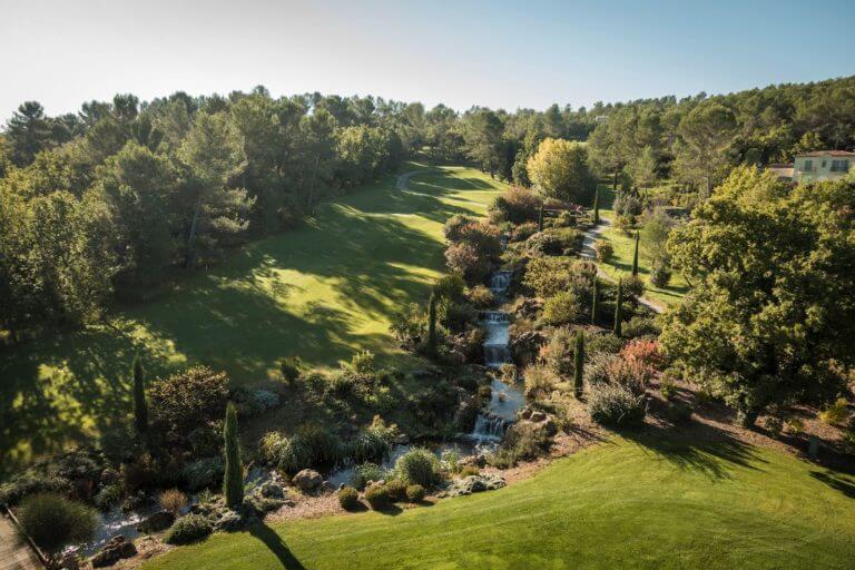 Image of a water feature on Le Riou Golf Course, Terre Blanche Resort, Tourrettes, France
