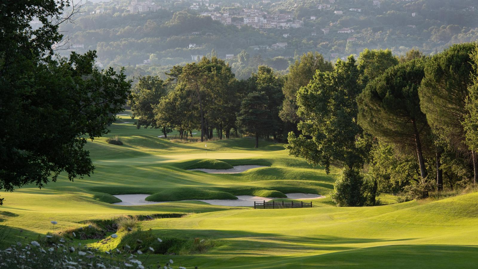 Image of a fairway and surrounding hills, Terre Blanche Golf Resort, Tourrettes, France