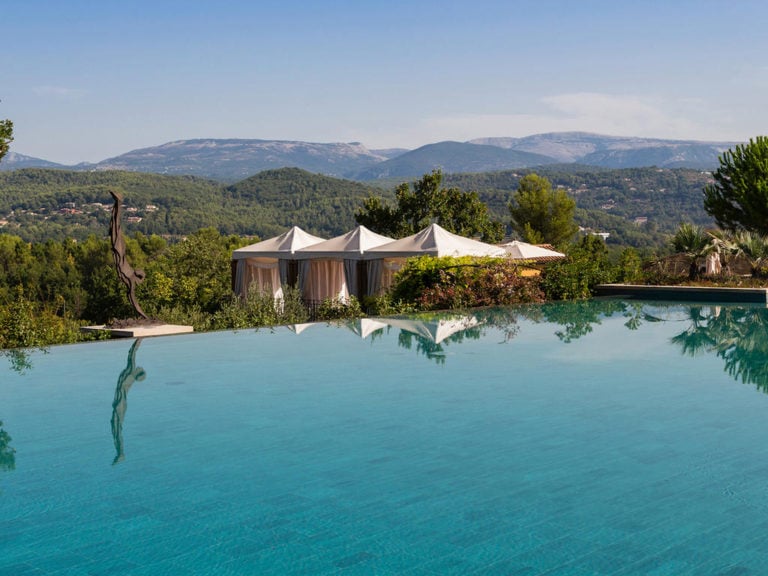 Image of another infinity pool and the surrounding countryside, Terre Blanche, Tourrettes, French Riviera