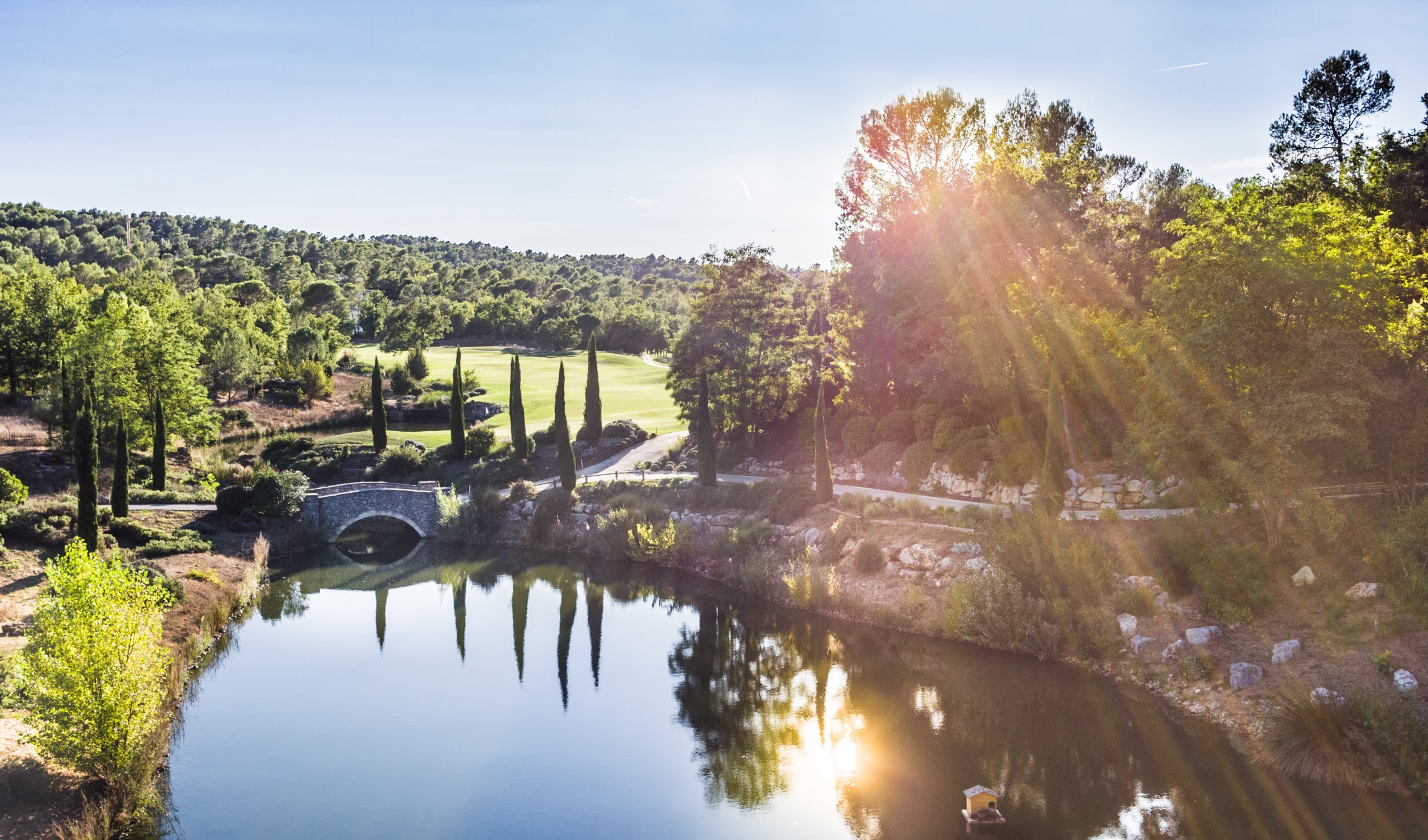 Image of a lake beside the golf course, Terre Blanche, Tourrettes, French Riviera