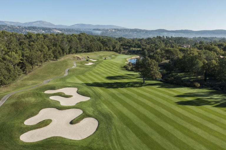 Image of a fairway and bunker on Le Chateau Course, Terre Blanche, Tourrettes, French Riviera