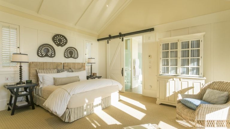 Inside a Hilltop suite's bedroom, Cape Kidnappers, Hawke's Bay, New Zealand