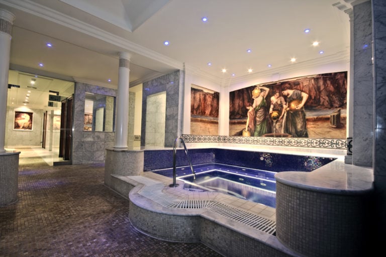 View of a Roman Jacuzzi in the The Celtic Manor Resort, Usk Valley, Wales, United Kingdom