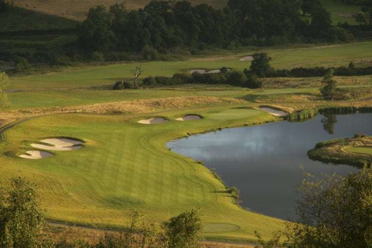 View of the twenty ten course, The Celtic Manor Resort, Usk Valley, Wales, United Kingdom
