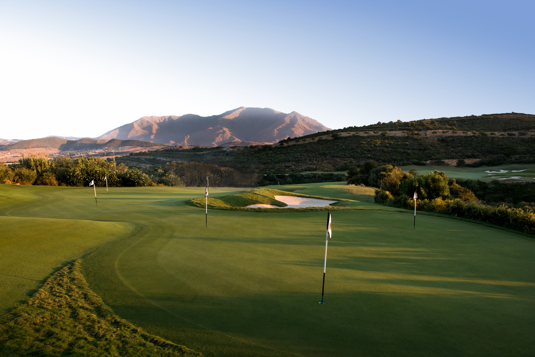 Overlooking short game area, Finca Cortesin, Casares, Malaga, Spain