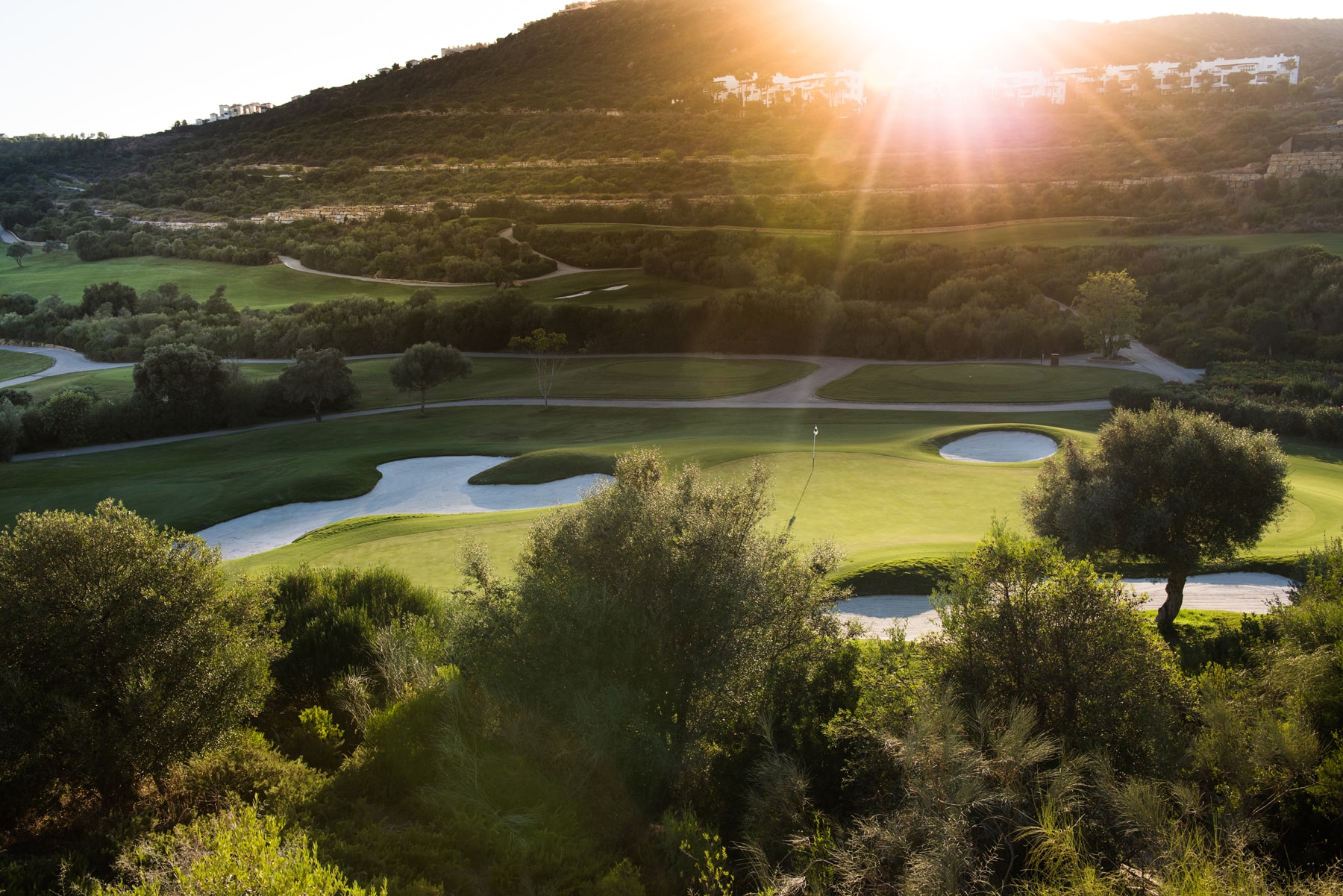 Finca 2nd Hole at Dawn, Finca Cortesin, Casares, Malaga, Spain
