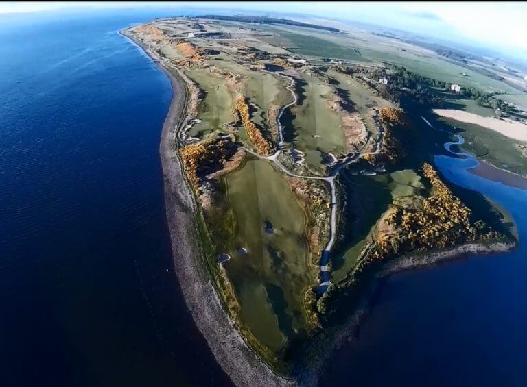 Aerial image of the Castle Stuart Golf Links, Inverness, Scotland