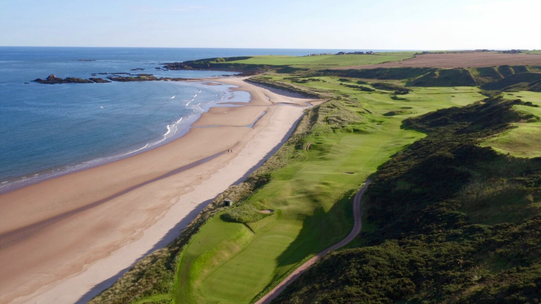 Image looking down over the 9th to 13th tee on the Championship golf Links at Cruden Bay Golf Club, Aberdeenshire, Scotland