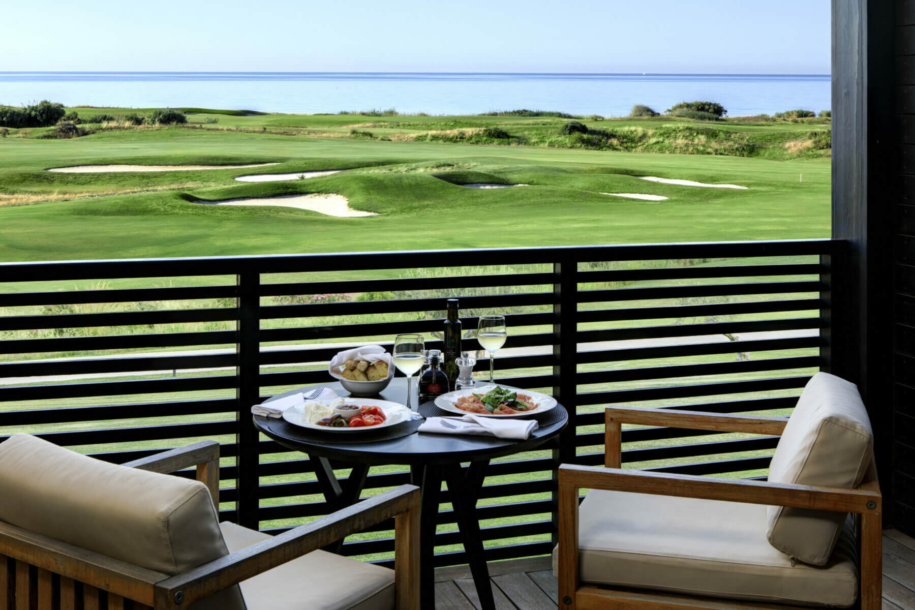 Image depicting the golf view from a deluxe room balcony, Verdura Resort, Sicily, Italy