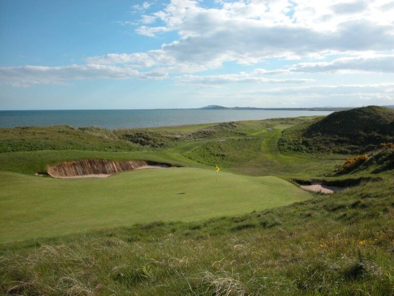Image depicting the 4th green and view of the ocean at The European Golf Club, Ireland