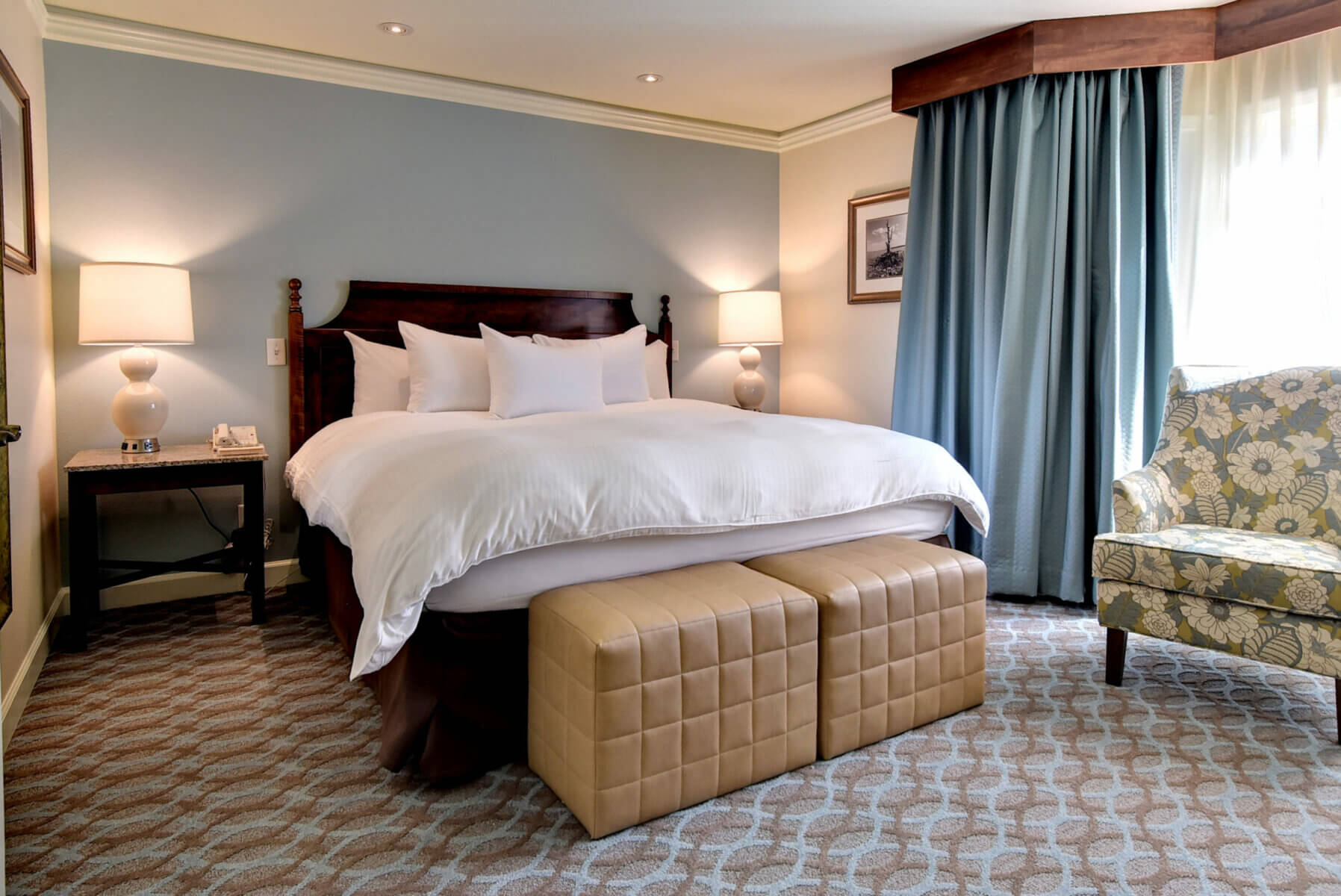 Image depicting a king room at Kingsmill Resort, Williamsburg Virginia, USA