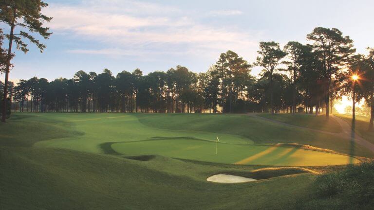 Image depicting a green on the River Golf Course at Kingsmill Resort, Williamsburg Virginia, USA