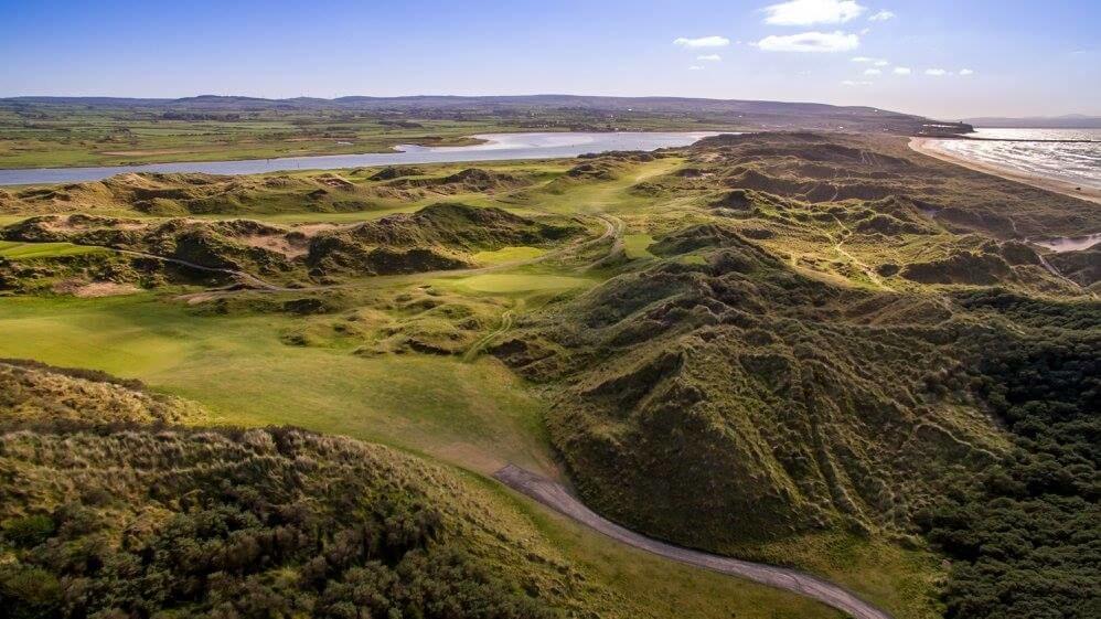 Image displaying the wild dunes of the Strand Course at Portstewqart Golf Club, Northern Ireland