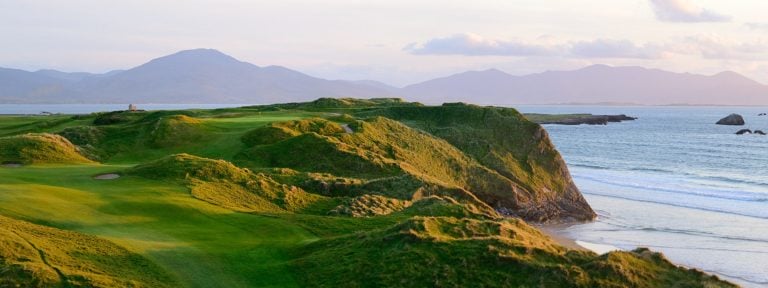 Image of the golf course at sunset, Tralee Golf Club, County Kerry, Ireland