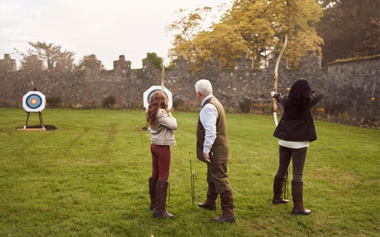 Image depicting an archery instruction class at Adare Manor, County Limerick, Ireland, Europe