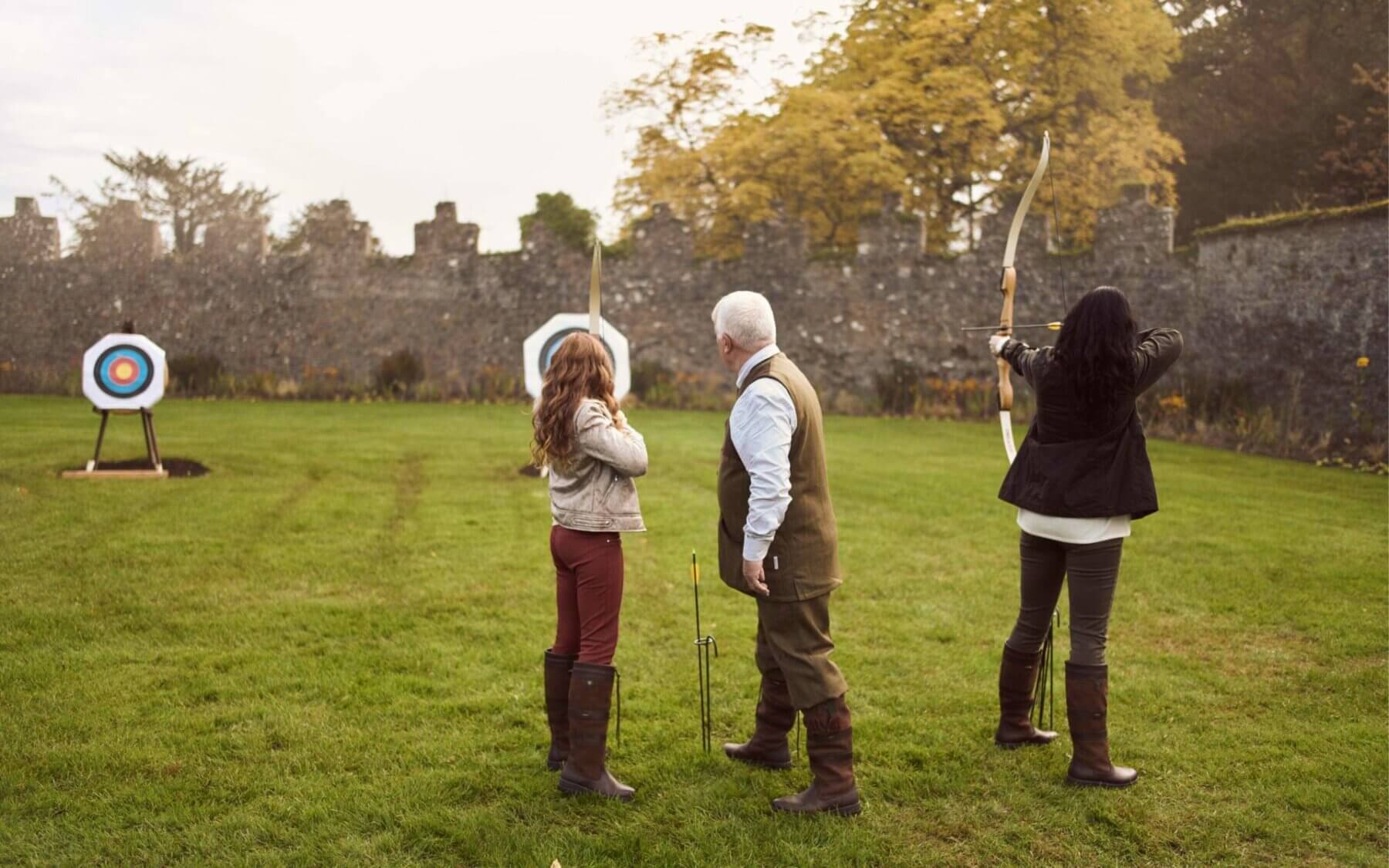 Image depicting an archery instruction at Adare Manor, County Limerick, Ireland, Europe