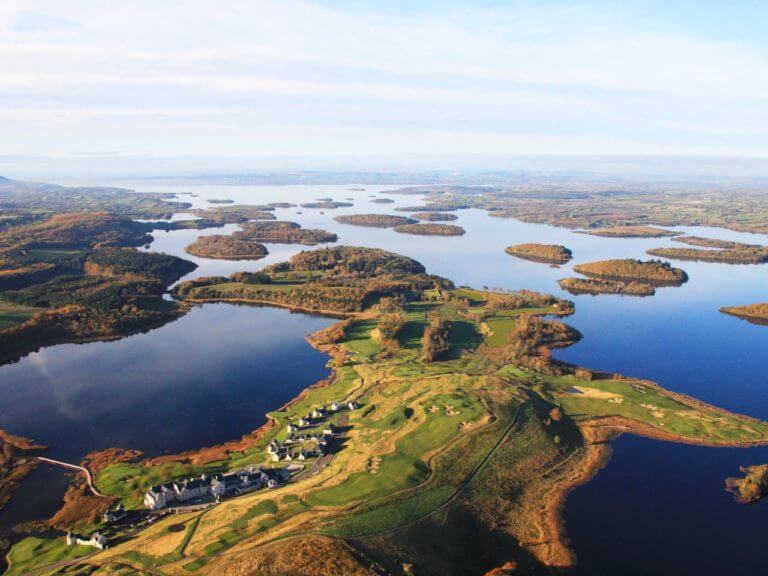 Aerial image of the Lough Erne Resort, Fermanagh Count,Northern Ireland, United Kingdom