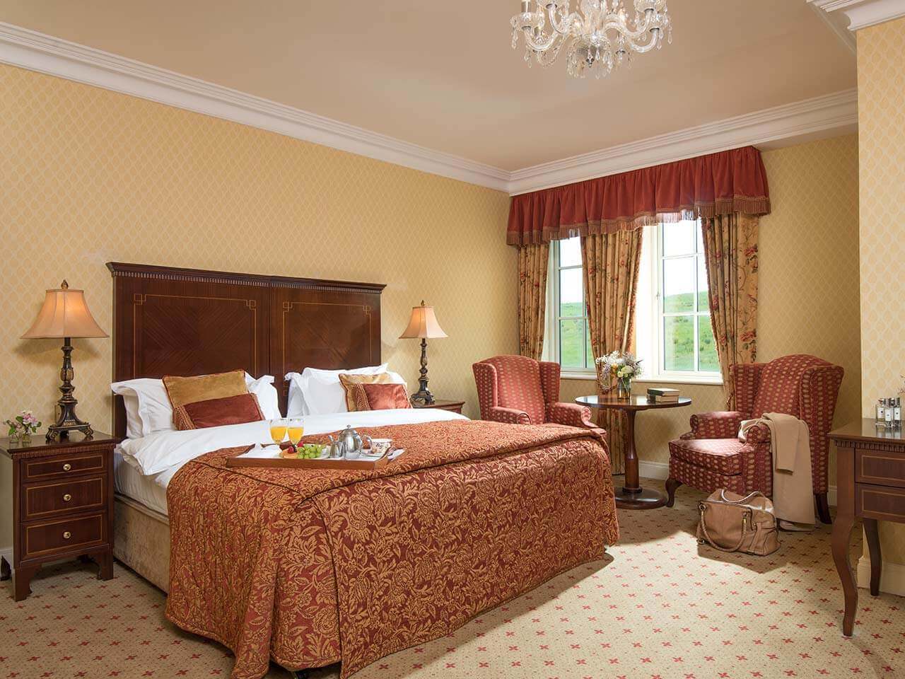 Image of the interior of a Traditional Room at Lough Erne Resort, Fermanagh Count,Northern Ireland, United Kingdom