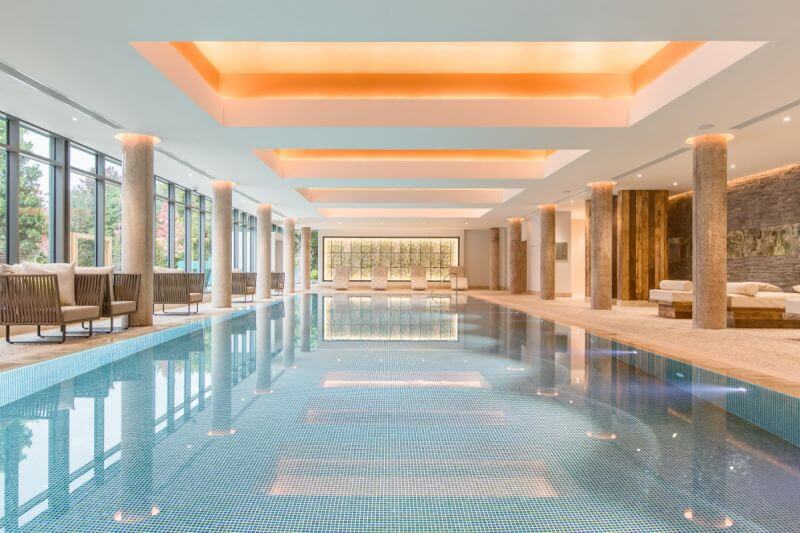 Image of the 20-metre indoor pool at Galgorm Resort, County Antrim, Northern Ireland