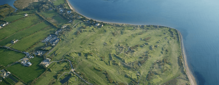 Aerial image of the Dooks Golf Club, County Kerry, Ireland