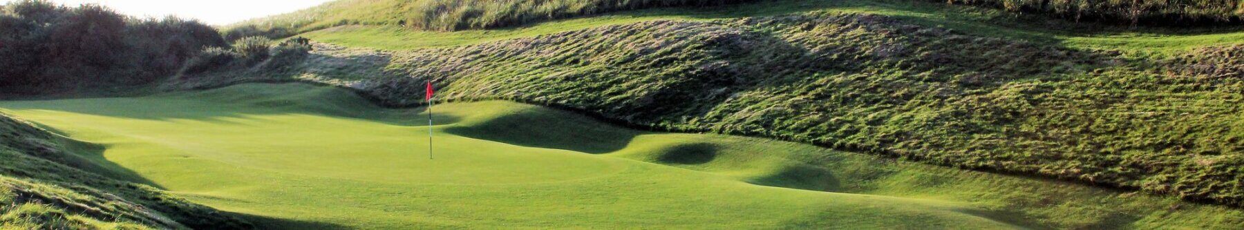 Landscape images displaying bunkers on the Gullane No. 3 Golf Course, East Lothian, Scotland, United Kingdom