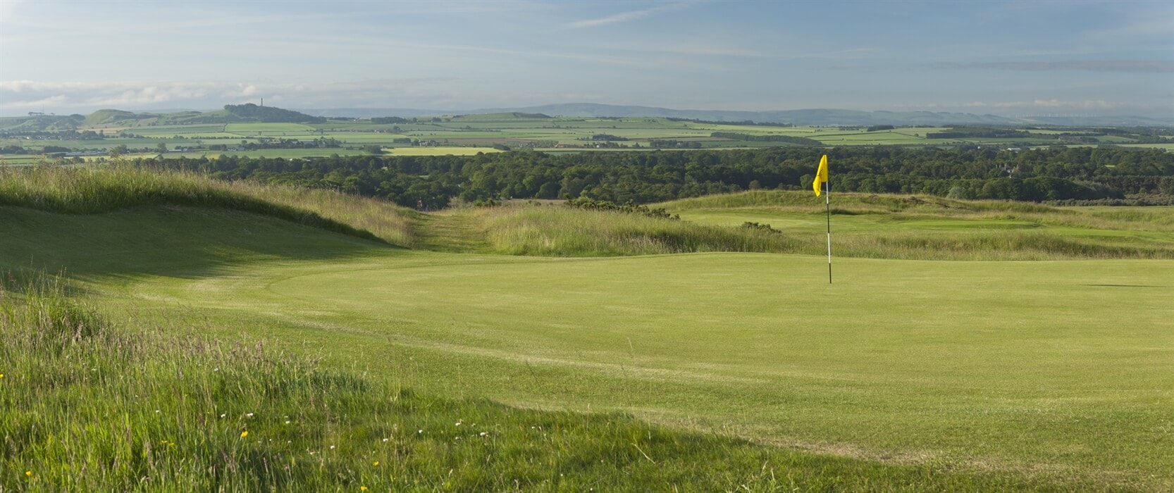 Image depicting the 3rd green of the Gullane No. 3 Golf Course, East Lothian, Scotland, United Kingdom