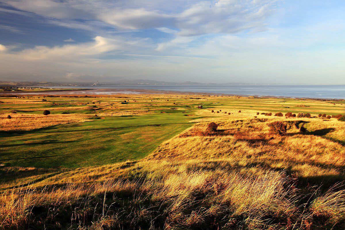 Sunset image of the Gullane No.1 Golf Course, East Lothian, Scotland