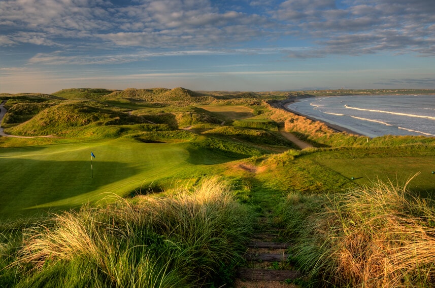Image depicting the 16th tee overlooking the beach on the Old Golf Course at Ballybunion, County Kerry, Ireland