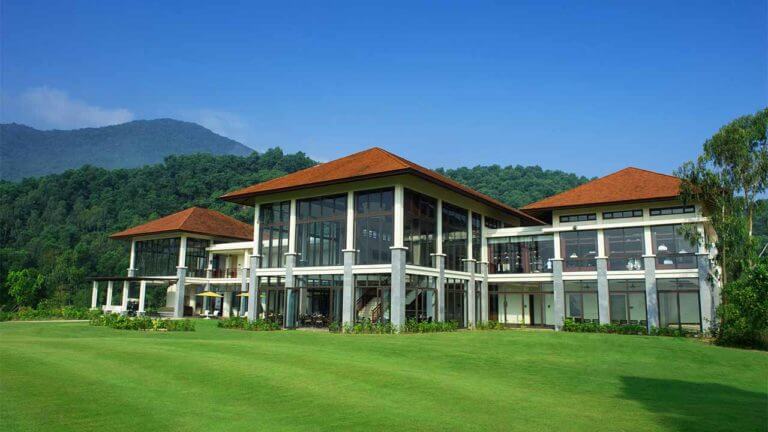 Image overlooking the exterior of the clubhouse at Laguna Lang Co Golf Club, Da Nang, Vietnam
