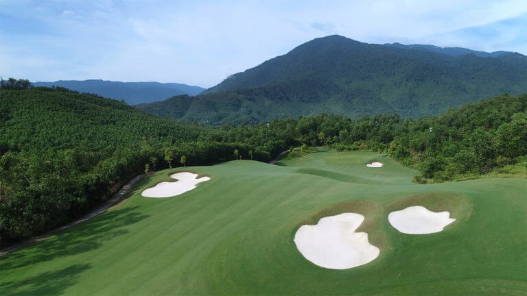 Aerial image of the 13th hole at Ba Na Hills Golf Club, Da Nang, Vietnam
