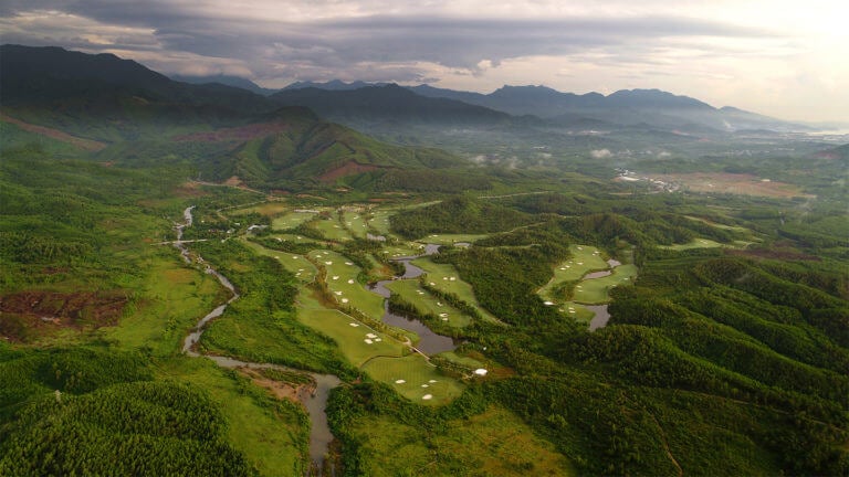 Aerial image of the Ba Na Hills Golf Club, Da Nang, Vietnam