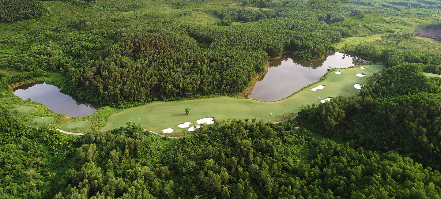 Aerial image of the 11th hole at Ba Na Hills Golf Club, Da Nang, Vietnam