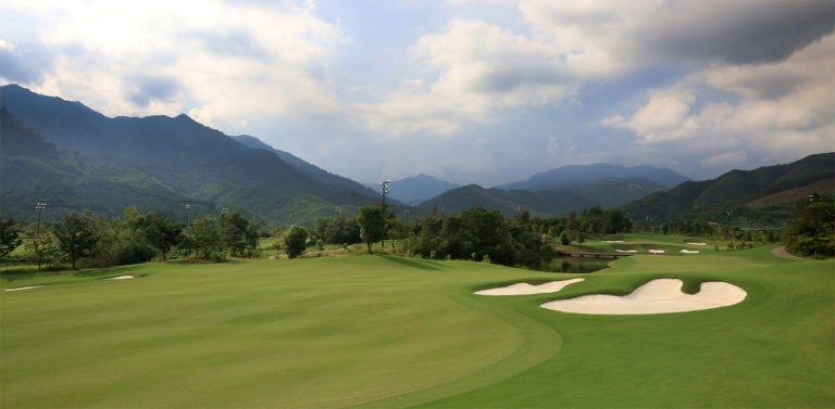 Image of the 7th hole and panoramic views at Ba Na Hills Golf Club, Da Nang, Vietnam